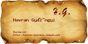 Havran Gyöngyi névjegykártya